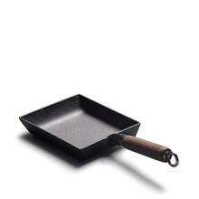 Tamago Pan Nonstick Rectangular Japanese Omelette Pan with HeatInsulated Wooden Handle