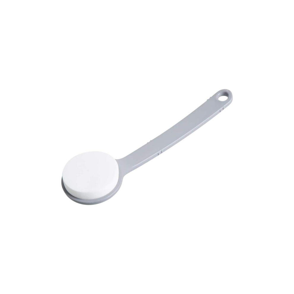 Grey Shower Brush With Long Handle Pva Sponge For Gentle Exfoliation And Back Scrubbing