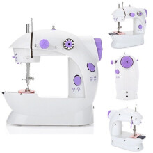 Two-Speed Two-Thread Design Sewing Machine, Portable Mini for Beginner Friendly Automatic Sewing, Travel Size Kit with Adjustable Speed and Foot Pedal