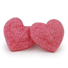 Konjac Facial Sponge Organic Pink Rose Heart for Sensitive Skin Gentle Exfoliation 2 Pack