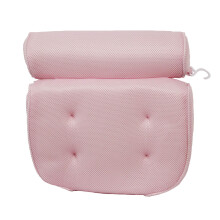 Bath Pillow for Neck and Back Support, Luxury 3D Air Mesh Bathtub Spa Pillow with Strong Suction Cups, Pink
