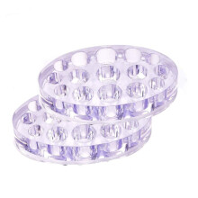 Transparent Acrylic Tattoo Ink Cup Holder Stand with 15 Holes for Permanent Makeup, 2 Pack