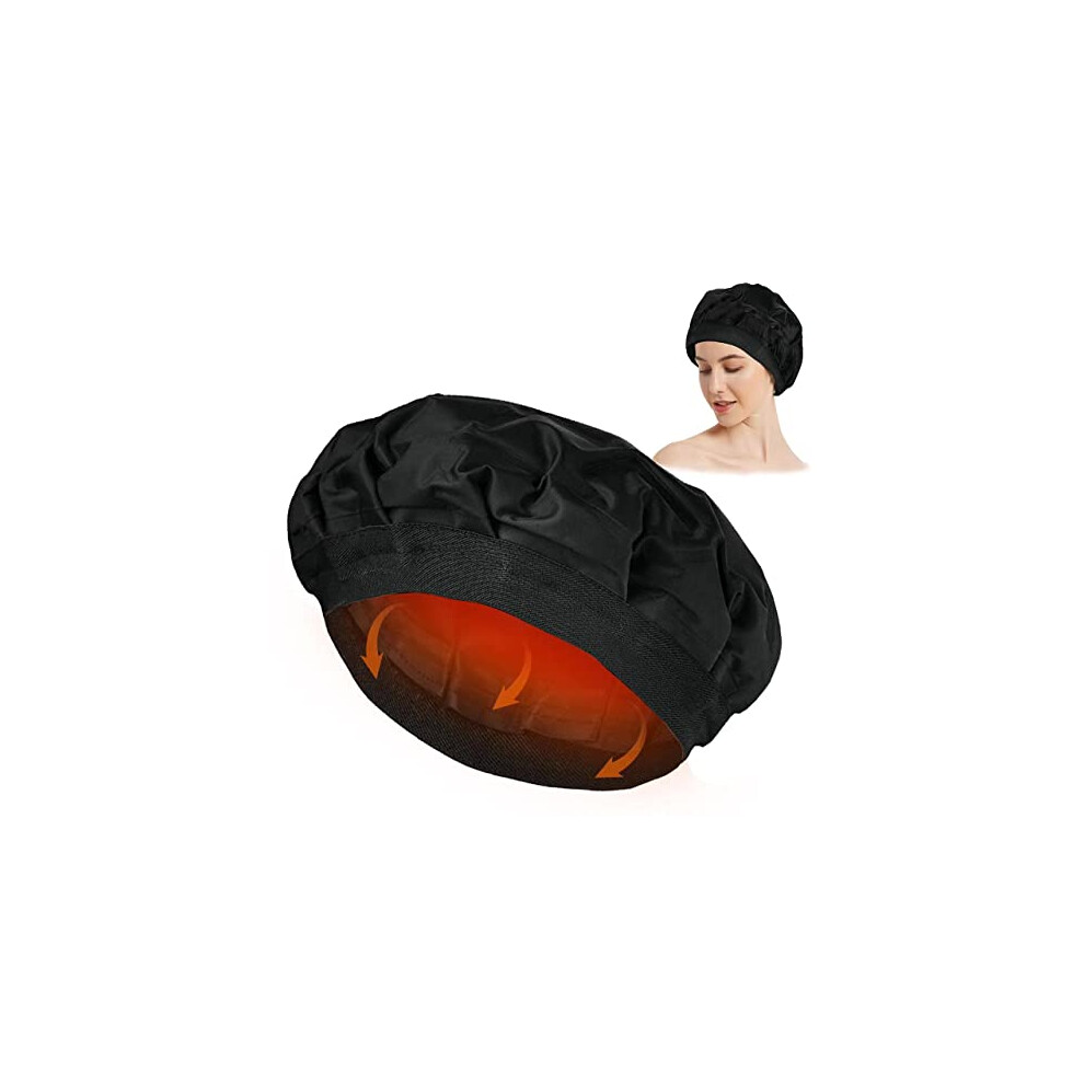 Deep Conditioning Heat Cap for Natural Hair, Cordless Microwave Steamer Gel Cap Oil Treatment