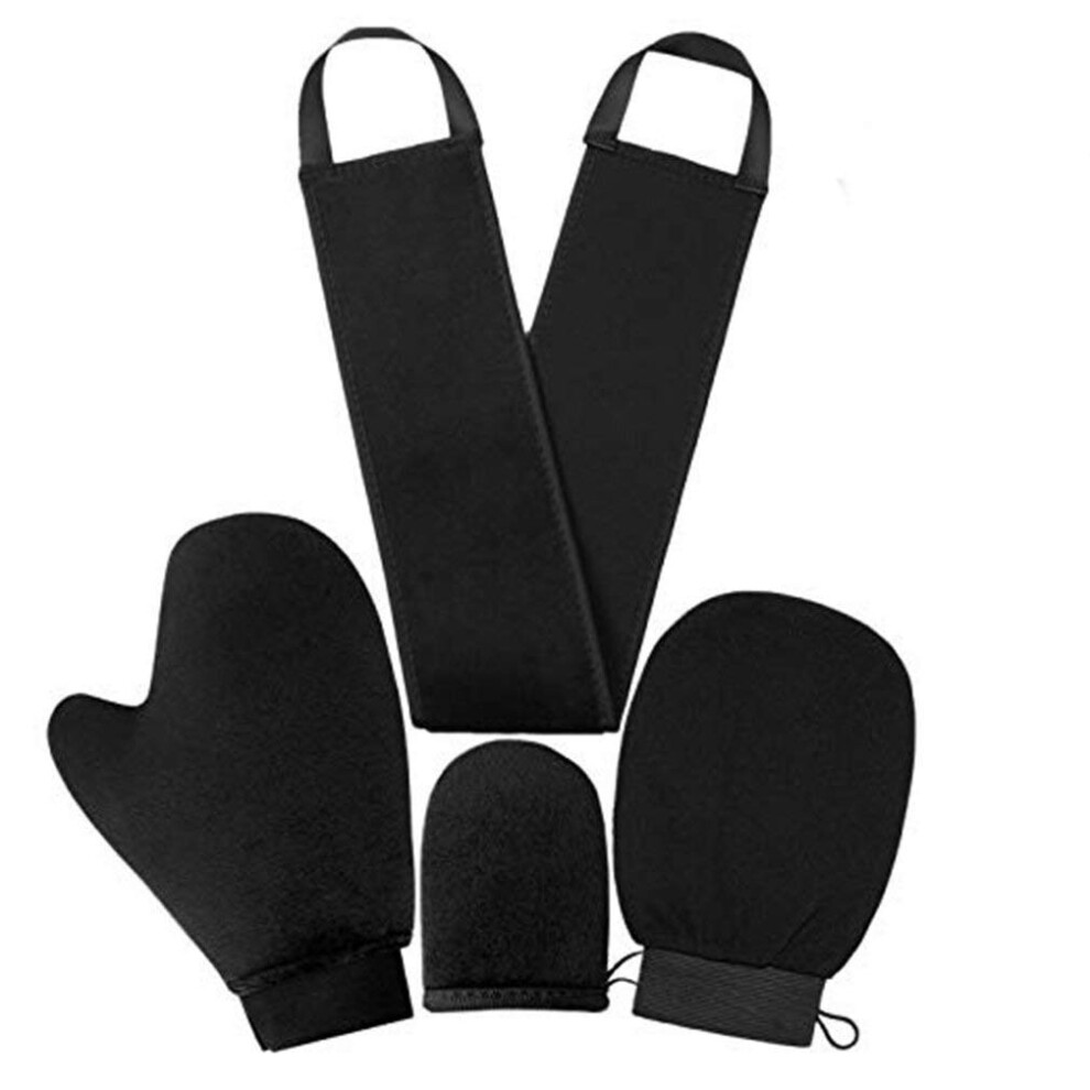Exfoliating Body Scrub Towel Set 4pcs with Magic Peeling Glove for Deep Exfoliation in Shower