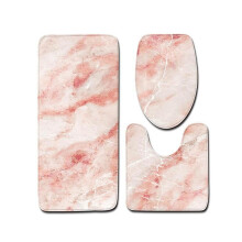 Conjunto de 3 tapetes para banheiro WSBDENLK, design em mármore, antiderrapantes, macios e com alta absorção de água - compatíveis com banheiros