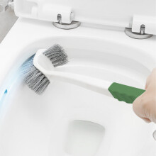 Escova de vaso sanitário Diceymbol com suporte e 2 escovas - Borracha e fenda, cabo longo, reversível, limpa todos os cantos