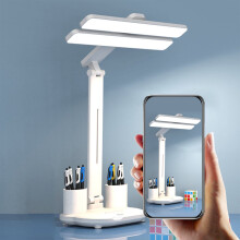 Lampa Deisce ZKCCNUK le Géaraitheoir Peann luaidhe, Lampa Staidéir Fillte atá Comhoiriúnach le Muirearú USB, Ceallraí Mór, Solas
