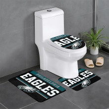 Conjunto de 3 tapetes de banheiro Eagles Team, tapete antiderrapante para banheiro, 60 x 40 cm.