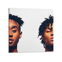 Poster su tela e stampa artistica da parete di Rae Sremmurd Sremmlife, decorazione moderna per camera da letto, stile cornice, 40x40 cm