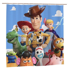 Toy Story Duschdraperi 72x72 tum Vattentät Mögelbeständig Mörkläggningsskyddande Patchwork Konsttryck En Storlek
