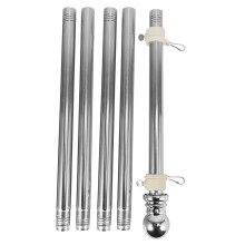 Asta portabandiera in acciaio inox, adatta per giardino, cortile e casa, portabandiera antiruggine (solo asta argentata)