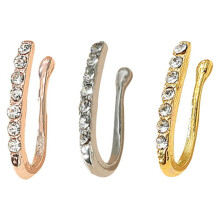 Eease 3pcs Fake Nose Ring Faux Piercing U-Shaped Clip Hoops Women Men Silver/Gold