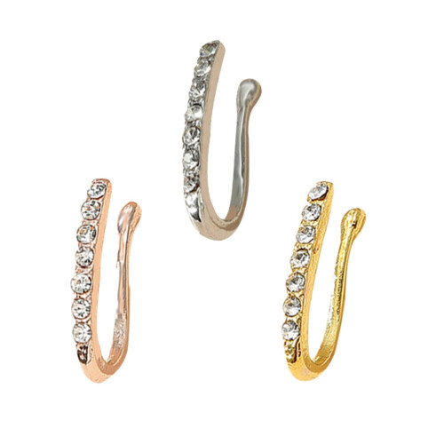 Eease3 τεμάχια ψεύτικο δακτύλιο μύτης Faux Piercing σε σχήμα U με κλιπ κρίκους για γυναίκες 1