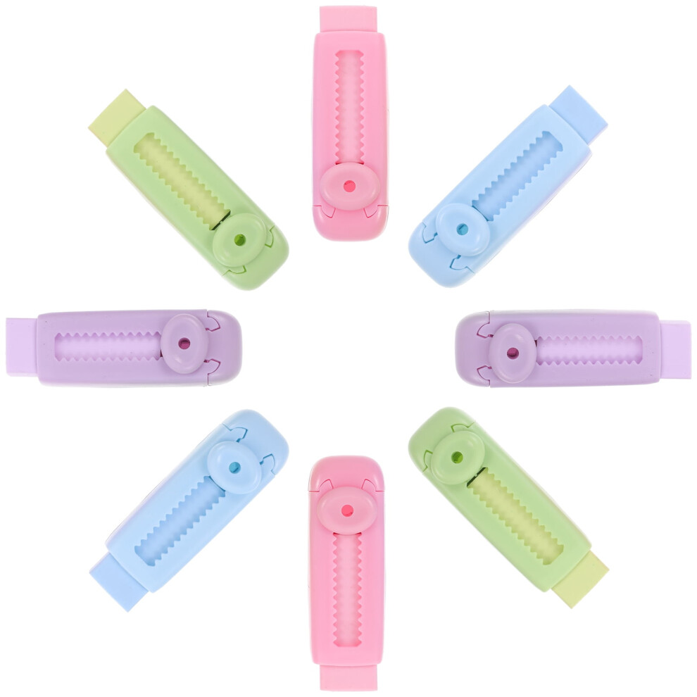 8 Pcs Retractable Eraser Portable Slideshow Erasers for Pencils Exam Multi-use Student Pupils-image-OPC-PQXJ6WD-NEW