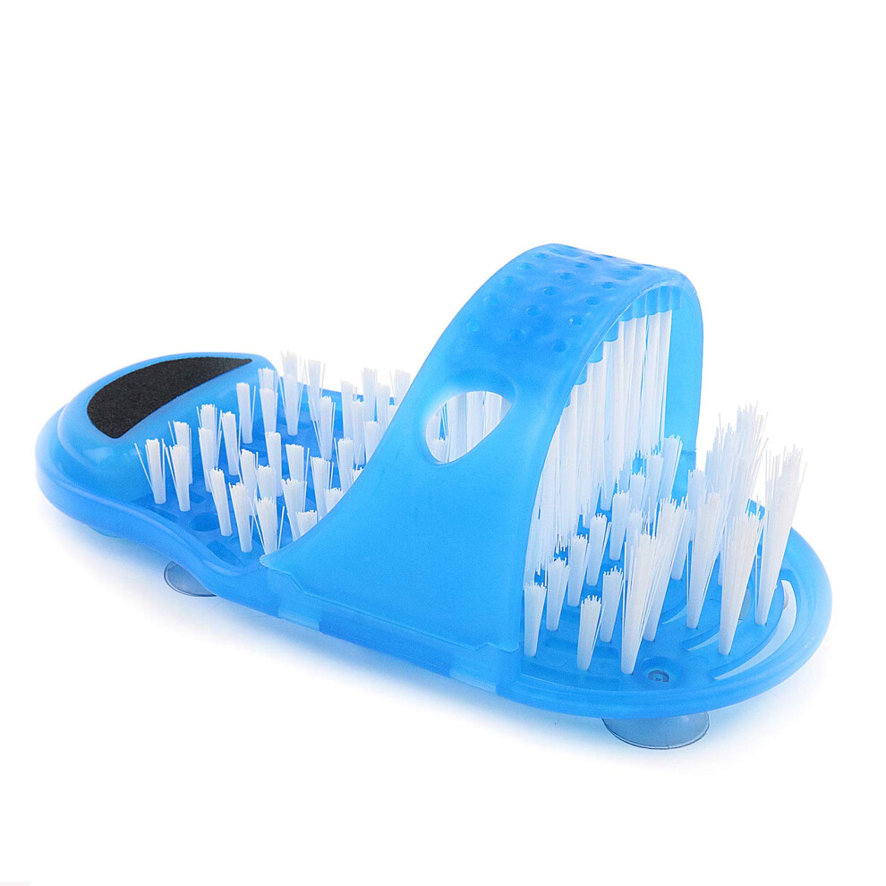 Foot Scrubber for Shower with Suction Cups, Hands Foot Cleaning Slippers with Massage Brush