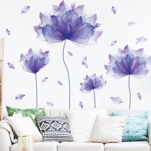 αυτοκόλλητο τοίχου WinysinPurple Peckled Yarn Flower Playing Υπνοδωμάτιο Σαλόνι Βεράντα Σπίτι