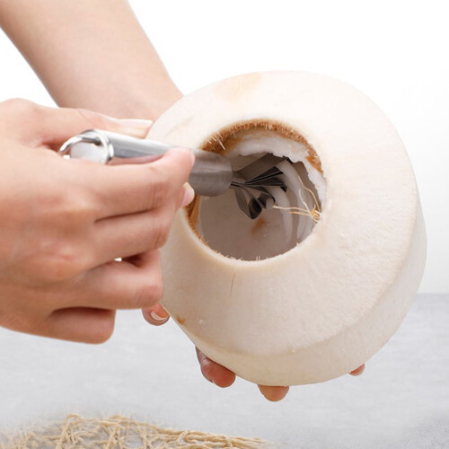 Kit apri-cocco riutilizzabile in acciaio inossidabile 2