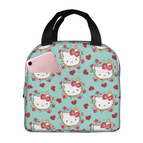 Φορητή τσάντα φαγητού Hello Kitty από αλουμινόχαρτο με μόνωση, αδιάβροχη και χοντρή,