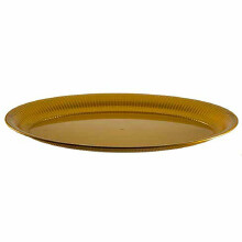 Bandeja oval de plástico dourado de 14x21 polegadas - Ideal para eventos e uso casual (1 unidade)