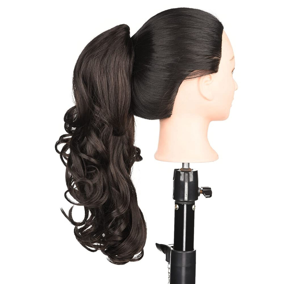 Body Wave Drawstring Ponytail Extension Synthetic Natural Black Hairpiece for Women 14 Inch