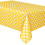 Mesa retangular de PVC com estampa de bolinhas, 137 x 183 cm, na cor amarela. 1