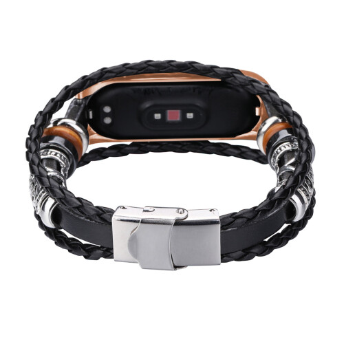 DGOO For Mi 6 Replacement Leather-Beading Bracelet Strap Weave- 2