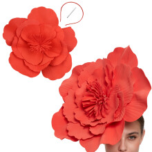Chapéus Fascinator Washranp, Presilha de Cabelo Grande com Flor de Espuma em Cor Sólida para Noivas, Festas e Formaturas - Decoração de