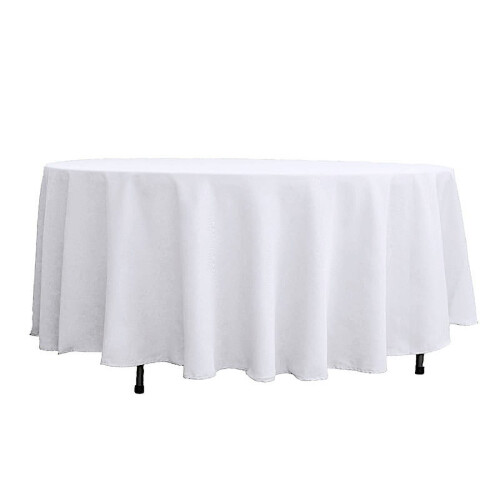 BalsaCircle 108" rund polyesterduk för bröllop, vit 2