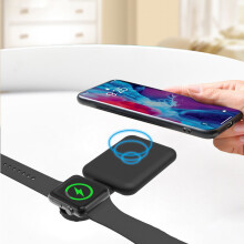 Txmfgh15W hurtigladende sammenleggbar trådløs lader kompatibel med iOS Watch - dobbel brikke, type-C, bærbar, overtemperaturbeskyttelse