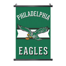 Eagles futballcsapat egyedi PVC fekete tengelyes függőfestmény, több méretben, kompatibilis az Eagles szurkolók belső dekorációjával