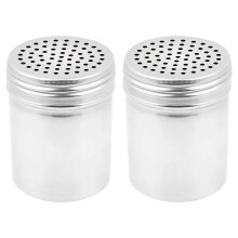 (Set med 2) Dredge Shakers 10oz, kryddshakare i rostfritt stål för bakning