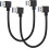 Pacote com 2 cabos USB 3.0A em ângulo reto e esquerdo (90 graus) com conector USB 3.0 tipo A macho para transferência de dados e carregamento. 1
