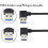 Pacote com 2 cabos USB 3.0A em ângulo reto e esquerdo (90 graus) com conector USB 3.0 tipo A macho para transferência de dados e carregamento. 3