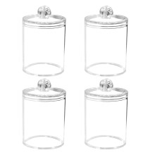 Guangmc4pcs Transparente Aufbewahrungsboxen für Wattestäbchen, Badezimmerbehälter
