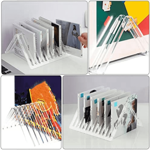 ckepdyeh Desktop 12-Grid Βιβλιοθήκη Υψηλής Διάφανης Παχύρευστης Ακρυλικής Ράφιας 2