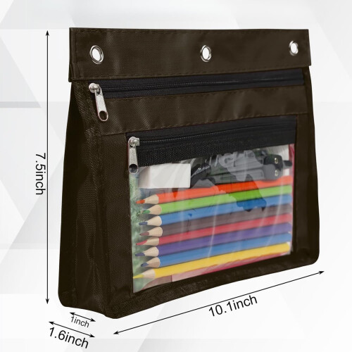 Kiibsot2Pack Επεκτεινόμενες Θήκες Μολύβια με Φερμουάρ για Κλασέρ 3Ring - Διαφανές 2
