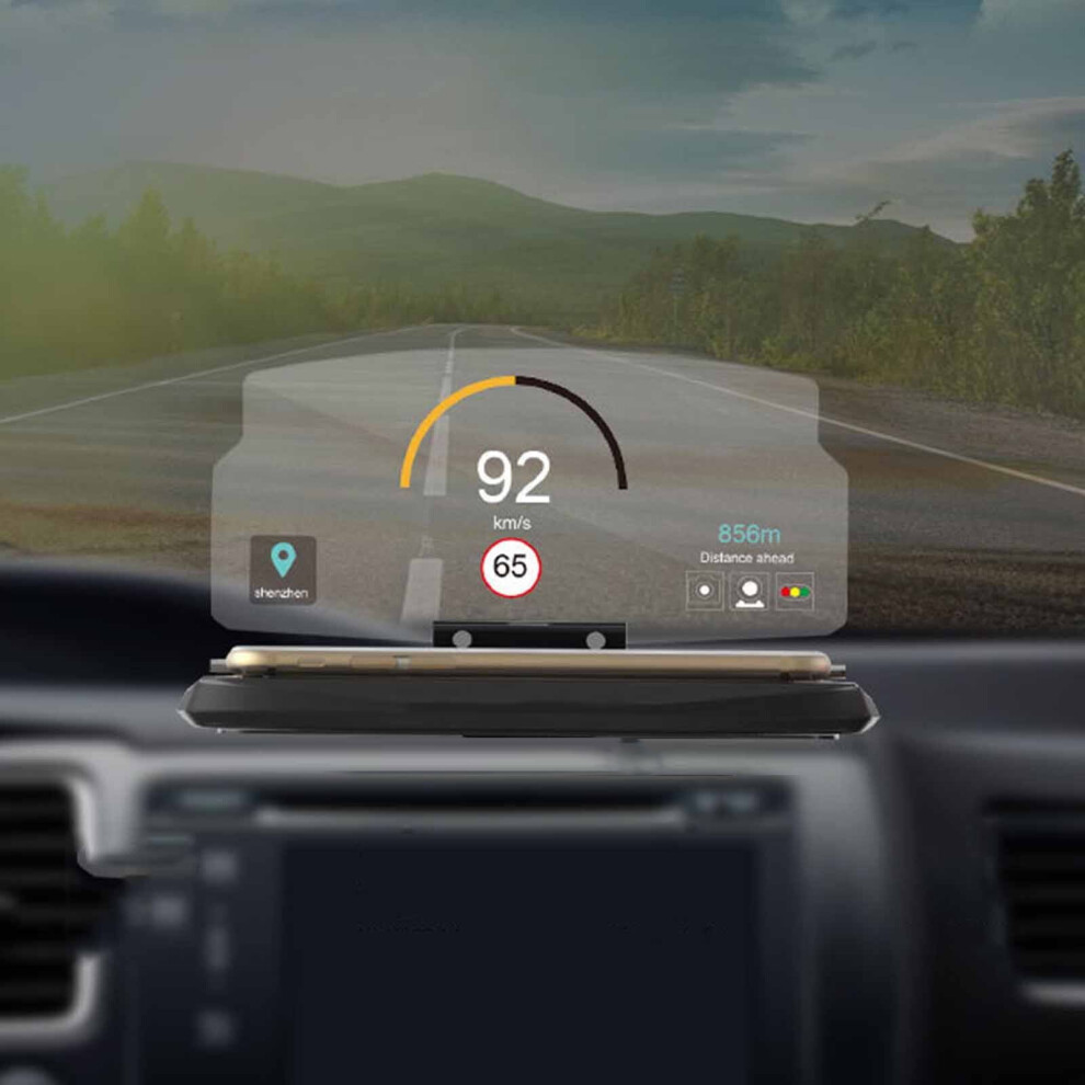 Wlagood Car Phone Holder With Hud Navigation, Compatible With Android & Ios, Wireless Charging, Fixed Base, Smart Induction 9149926937425