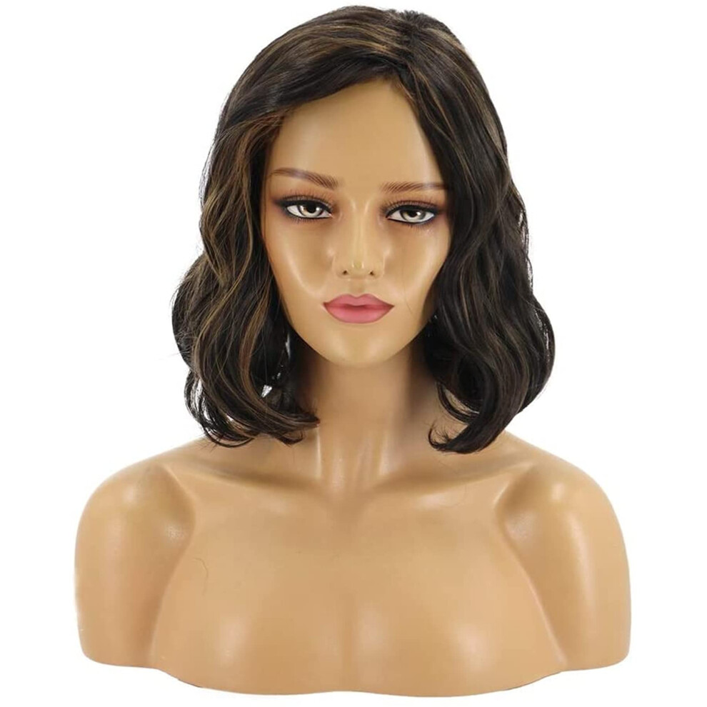 Unisex Wigs For Women Long Curly Gradient Color Wig With Bangs 30Cm Synthetic Cosplay Hair