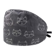 Bouffant Scrub Cap Unisex Adjustable with Sweatband Satin Lining Breathable Cotton for Long Hair