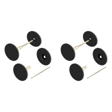 4 Pack Door Hole Cover Plate, Door Knob Handle Hole Filler Plate,Metal Connecting Screws Deadbolt Cover Plate (Black)