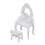 Mini Birch Dollhouse Dressing Table Stool 15x5cm White DIY Decor 14