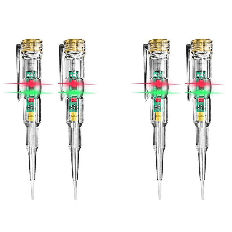 4Pcs 24-250V Electrician Circuit Tester Pen,Responsive Electrical Tester Pen,With Led Indicator Light Waterproof 9027700391413