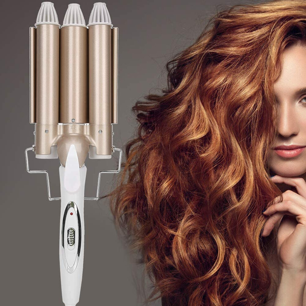 Triple Barrel Curling Iron Hair Waver with Tourmaline Ceramic for Beach Waves and Frizz Reduction