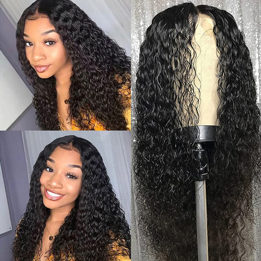 Unisex Human Hair Lace Front Wig Wet And Wavy 4X4 Hd Transparent Lace Closure Pre Plucked Glueless 200 Density Brazilian Virgin Hair