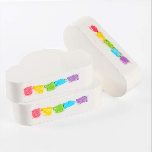 Rainbow Cloud Bath Bombs Set 3 Pack with Colorful Rainbow Bubbles and Moisturizing Effect