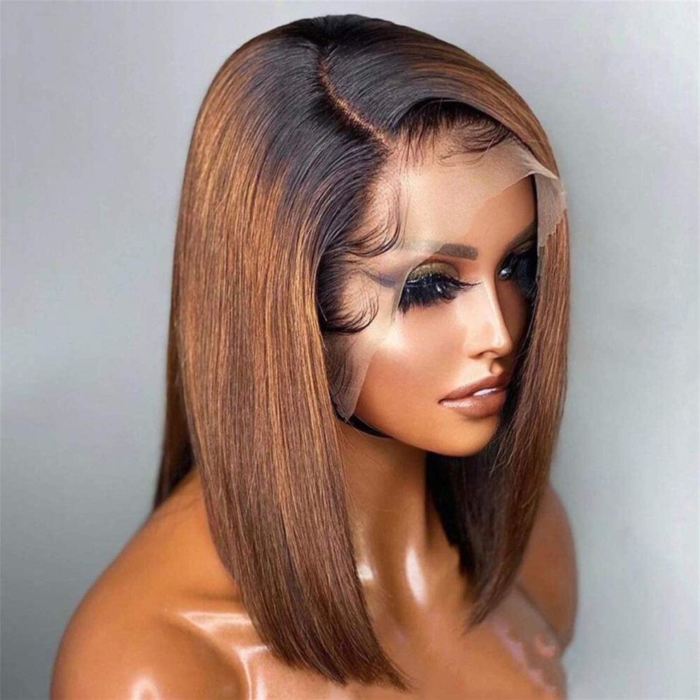 Brazilian Virgin Human Hair Lace Front Wig 13x4 Short Bob for Black Women Pre Plucked 150% Density Natural Hairline