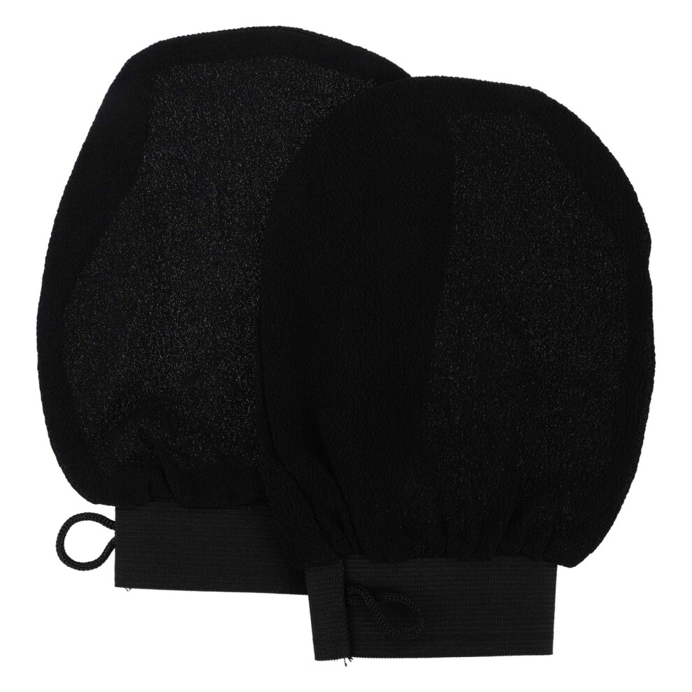 Black Exfoliating Bath Gloves For Shower With Gentle Skin Exfoliation And Comfort Massage Effect