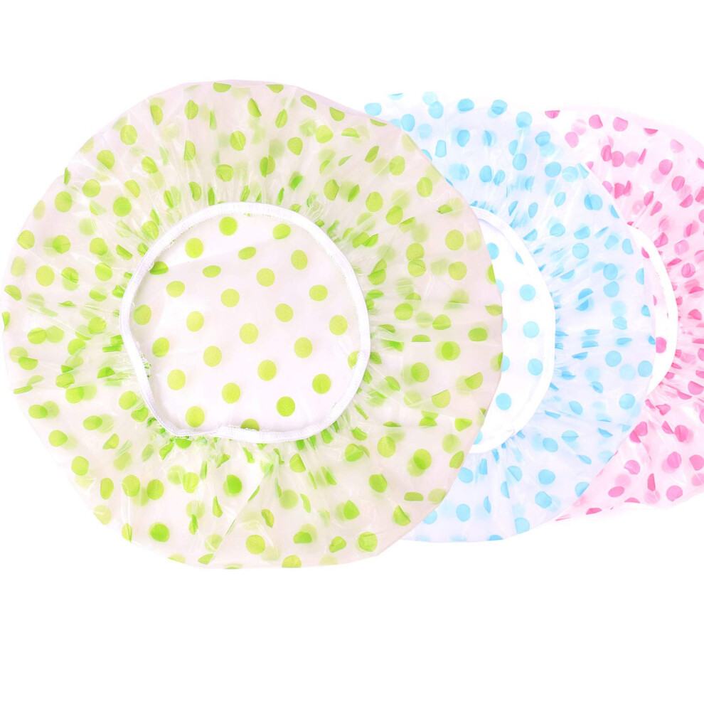 Waterproof Shower Cap Set Thickened EVA Hair Protection Reusable Colorful 6 Pack for Spa
