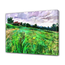 Peisaj rural pe pânză, poster, decor dormitor, peisaj sportiv, decor cameră birou, cadou, stil ramă, 08x12inch (20x30cm)