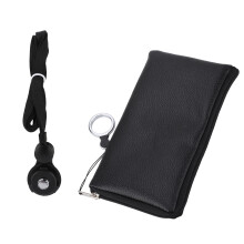 Compact Mic Storage Bag Leather Zippered Pouch For Microphones With Lanyard Scratch Resistant Protective Case For Singers Speakers And Performers
